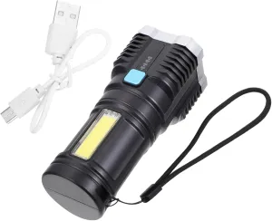 USB Rechargeable Multifunctional Led Flashlight for Outdoor Use Portable Camping Light Cob Side Light Emergency Illumination Compact and Design