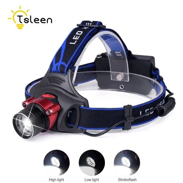 US/EU/UK Plug T6 LED Headlamp Headlight Head Lamp lighting Light Flashlight Torch Lantern Fishing 18650 Battery Car USB Charger