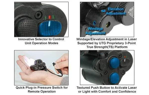 UTG Sub-compact LED Light and Aiming Adjustable Red Laser