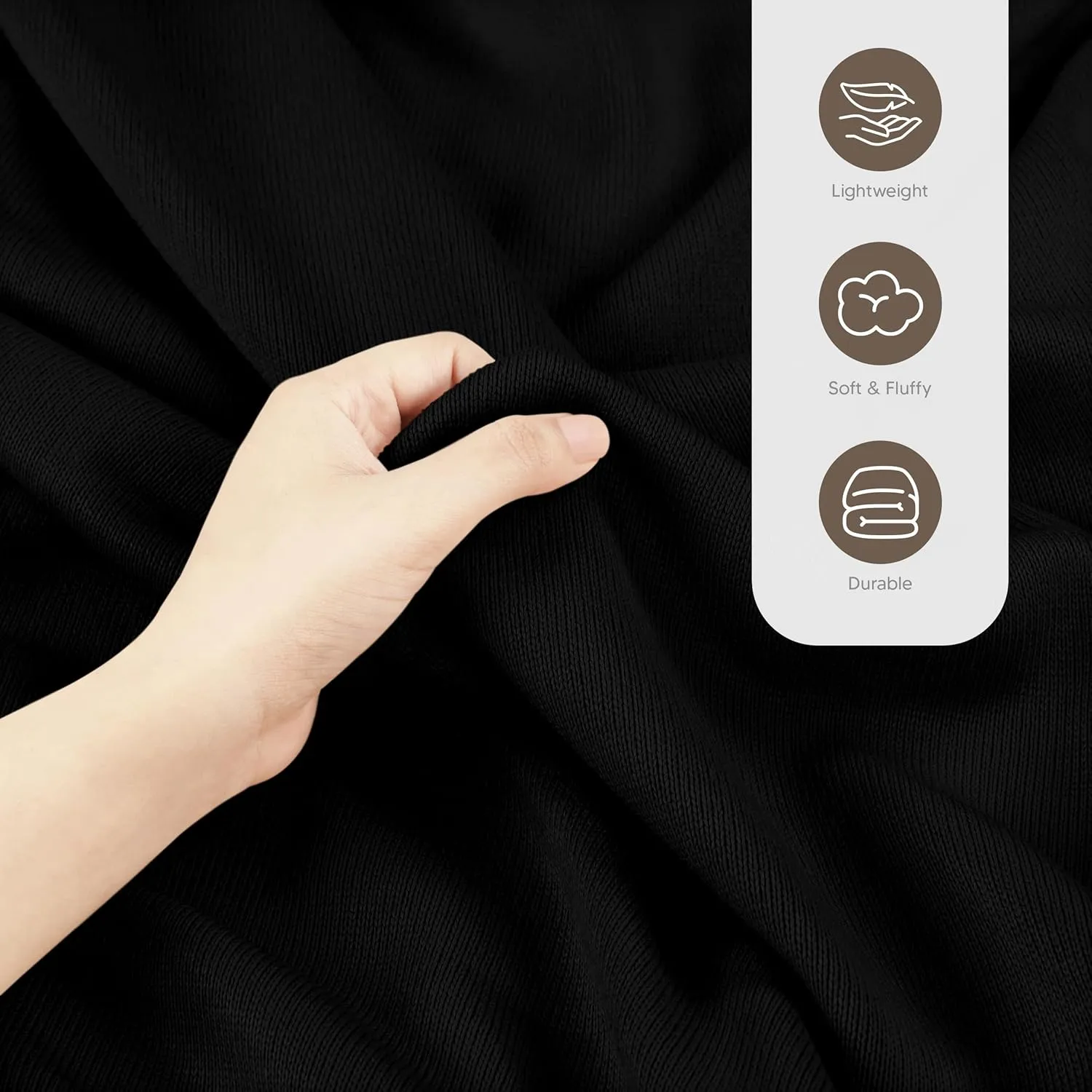 Utopia Bedding Knit Blanket Queen Size (90x90 Inches, Black) Soft Lightweight Jersey Breathable Sweatshirt Blanket for Bed,Couch & Sofa