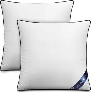 Utopia Bedding Throw Pillow Inserts (Pack of 2, White), 26 x 26 Inches Decorative Indoor Pillows for Sofa, Bed, Couch, Cushion Sham Stuffer