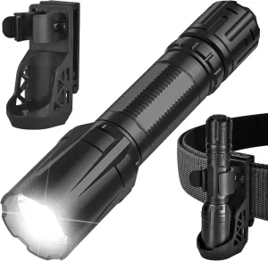 V2 Police Tactical Flashlight-2350 High Lumen Duty Belt Flashlight for Law Enforcement,Flashlight with Holster(750 Yards/2H) Military Grade Super Bright Flashlights