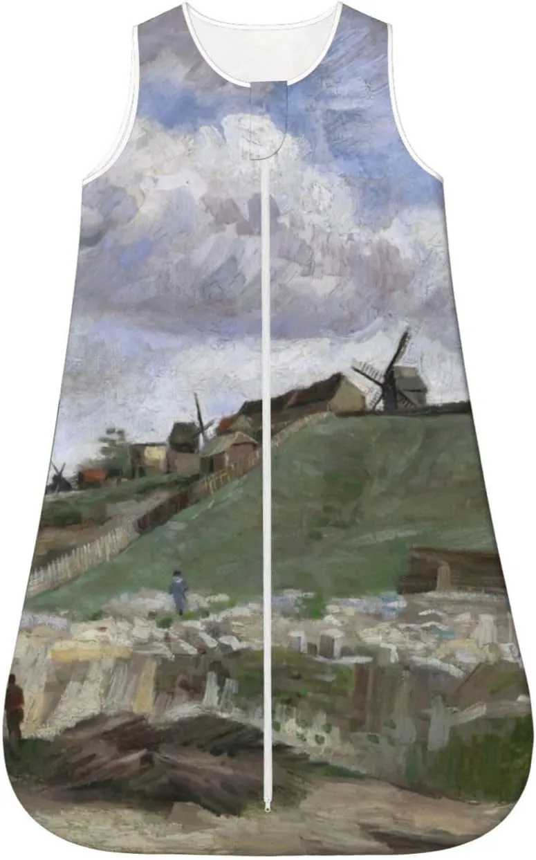 Van Gogh Hill of Montmartre with Stone Quarry Baby Sleep Sack 0-24 Months Sleeping Bag 2-Ways Zipper Wearable Blanket for Infant Toddler Small