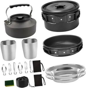 VICASKY 1Set Camping Cookware Cookware for Outdoor Cooking Lightweight Portable for Camping Hiking and Picnics Non Stick Cookware