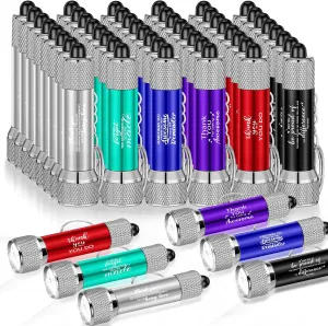 VIHOSE 48 Pcs Mini Flashlights Bulk with Keychain Bright LED Flashlights Portable 5 Bulbs Small Flashlights Keychain Bulk with Battery Employee Appreciation Gifts for Party Favors(Multi Style)