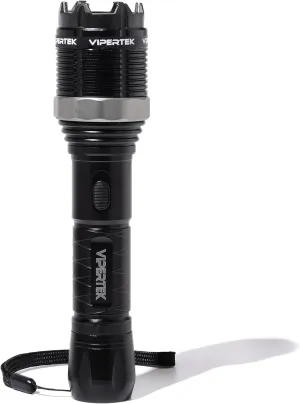 VIPERTEK VTS-T01 Aluminum Stun Gun for Self Defense Rechargeable with LED Flashlight