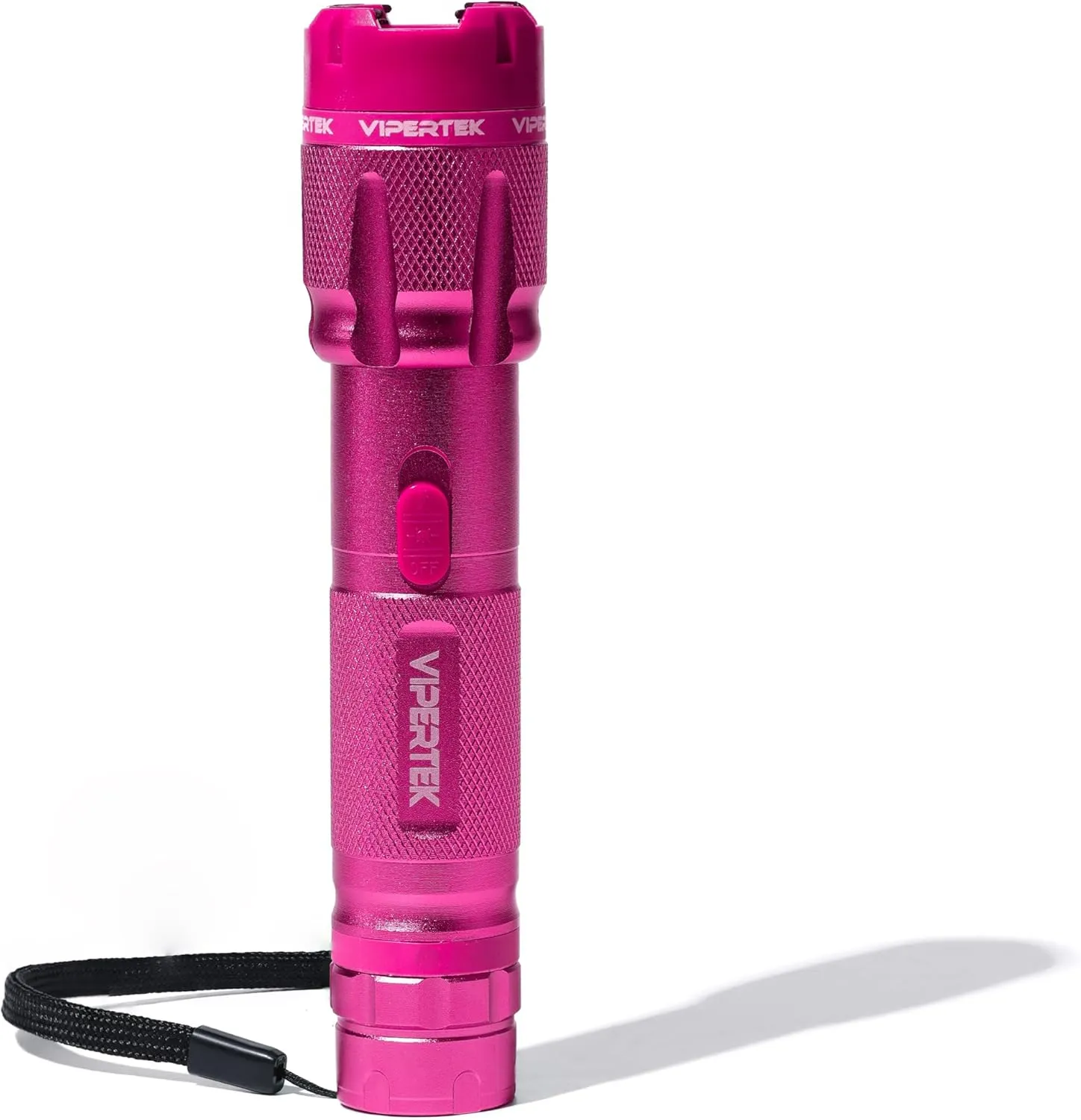 VIPERTEK VTS-T03 Aluminum Stun Gun for Self Defense Rechargeable with LED Flashlight, Pink
