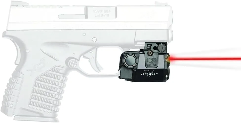 Viridian Original C5L Red Laser and Light, 100 Lumen, Universal Rail Mounted Tactical Weapon Flashlight and Sight, Instant-On, Black