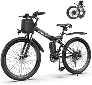 Vivi Electric Bike for Adults 750W Peak Folding Electric Mountain Bike 26'' Commuter Ebike 22MPH Adult Electric Bicycles with Removable Battery, LCD Display, Dual Shock Absorber, UL 2849 Certified