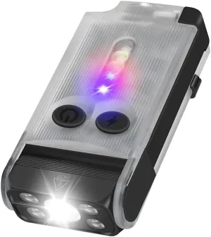 Vortex V30 EDC Flashlight Red UV Green Warm White Light Emergency Signals Fluorescent Powerful 900 Lumen Rechargeable Pocket LED Keychain Flashlight Magnetic end 180° Twistable Head 2-Direction Clip