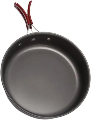 VOSAREA Cooking Utensils for Camping Outdoor Cooking Ware Portable Frying Pan Non-stick Skillet Easy Storage Black
