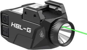 VOTATU 800 Lumens Flashight and IIIA Class Green Laser, H8L-G Tactical Light Laser Combo for Pistol,Handgun