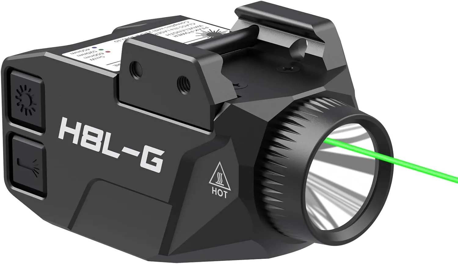 VOTATU 800 Lumens Flashight and IIIA Class Green Laser, H8L-G Tactical Light Laser Combo for Pistol,Handgun