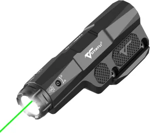 VOTATU M8L-G 3000 Lumens Light Laser Combo for Mlok/Picatinny, Strobe Function Flashlight and Green Laser Beam with Easy Touch Pad Switch, USB Magnetic Rechargeable Light for Rifle and Carbine