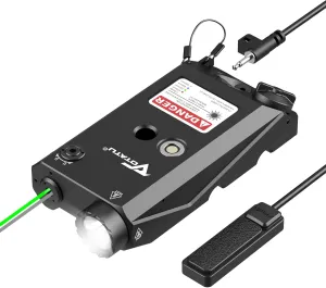 VOTATU V840 Green Laser/Light/IR Combo, 1500 Lumens Tactical Flashlight Laser for Rifle and Carbine Compatible with M-LOK Picatinny Rail, Pressure Switch and USB Magnetic Rechargeable