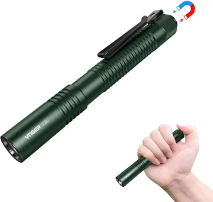 VTIGER T2A Compact EDC Flashlight,1500 High Lumens AA Rechargeable LED Flashlight, Super Bright Small Tactical Tail Switch Pocket Pen Light with Magnet for Camping,Hiking,Outdoor,Home,Emergency
