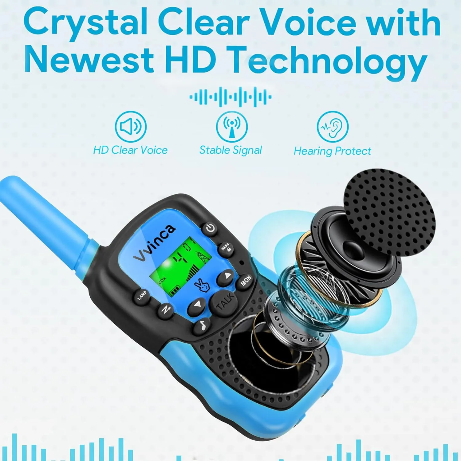 Vvinca Rechargeable Walkie Talkies for Kids 4 Pack, 5-7 Year Old Boy Toys Long Range 22 Channels 2 Way Kids Walkie Talkie with Flashlight for Camping Hiking Indoor Outdoor 3 4 5 6-12 Girl Boy Gift