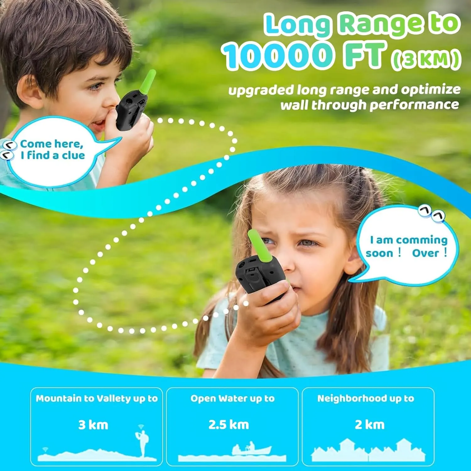 Vvinca Rechargeable Walkie Talkies for Kids 4 Pack, 5-7 Year Old Boy Toys Long Range 22 Channels 2 Way Kids Walkie Talkie with Flashlight for Camping Hiking Indoor Outdoor 3 4 5 6-12 Girl Boy Gift