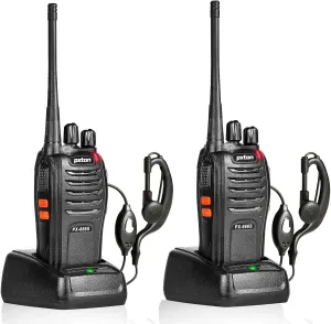walkie talkies, 666S walkie talkies for Adults Long Range Rechargeable with Headphones and Li-ion Battery,2 Way radios has VOX/Noise Reduction/TOT/Flashlight/Monitoring/Scan Function（2 Pack）