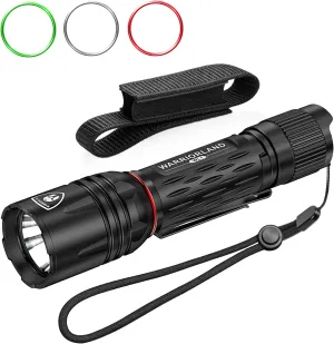 WARRIORLAND 1600 Lumen Tactical Flashlight, Compact Handheld Flashlight with Max Beam Distance 473 Meters, IP68, EDC Flashlight with Rechargeable Battery, Outdoor, Camping and Emergency