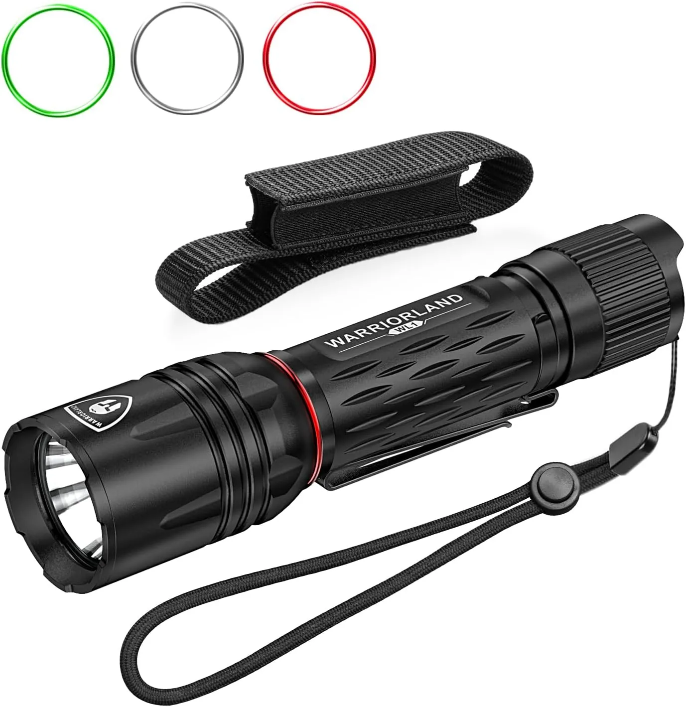 WARRIORLAND 1600 Lumen Tactical Flashlight, Compact Handheld Flashlight with Max Beam Distance 473 Meters, IP68, EDC Flashlight with Rechargeable Battery, Outdoor, Camping and Emergency