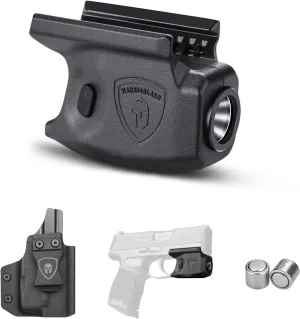 WARRIORLAND Mini Gun Light with Kydex Holster Combo - Compatible with Sig P365 / P365X / P365 XL Pistol, 150 Lumens Rail Mount LED Tactical Flashlight SL-1 w/ Holster