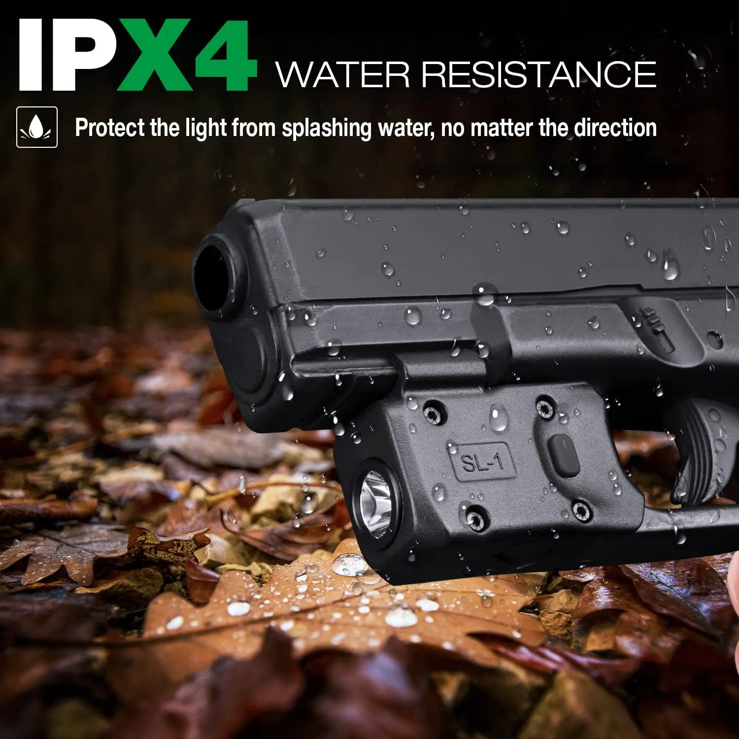 WARRIORLAND Mini Pistol Light with Kydex Holster Tailored Made Compatible with Glock 17/19/21/22 Gen 3 4 5 & G23/32 Gen 4 Pistol, 150 Lumen Handgun Light, Tactical Flashlight SL-1 w/ G17/19 Holster