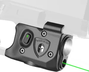 WARRIORLAND Pistol Light Laser Combo Fits Glock 17/19 Gen 3-5, Glock 22/23/31/32 Gen 3-4 & Glock 19X/44/45, Compact 150-Lumen Tactical Weapon Light with Green Laser & White LED Flashlight, SLL-104G