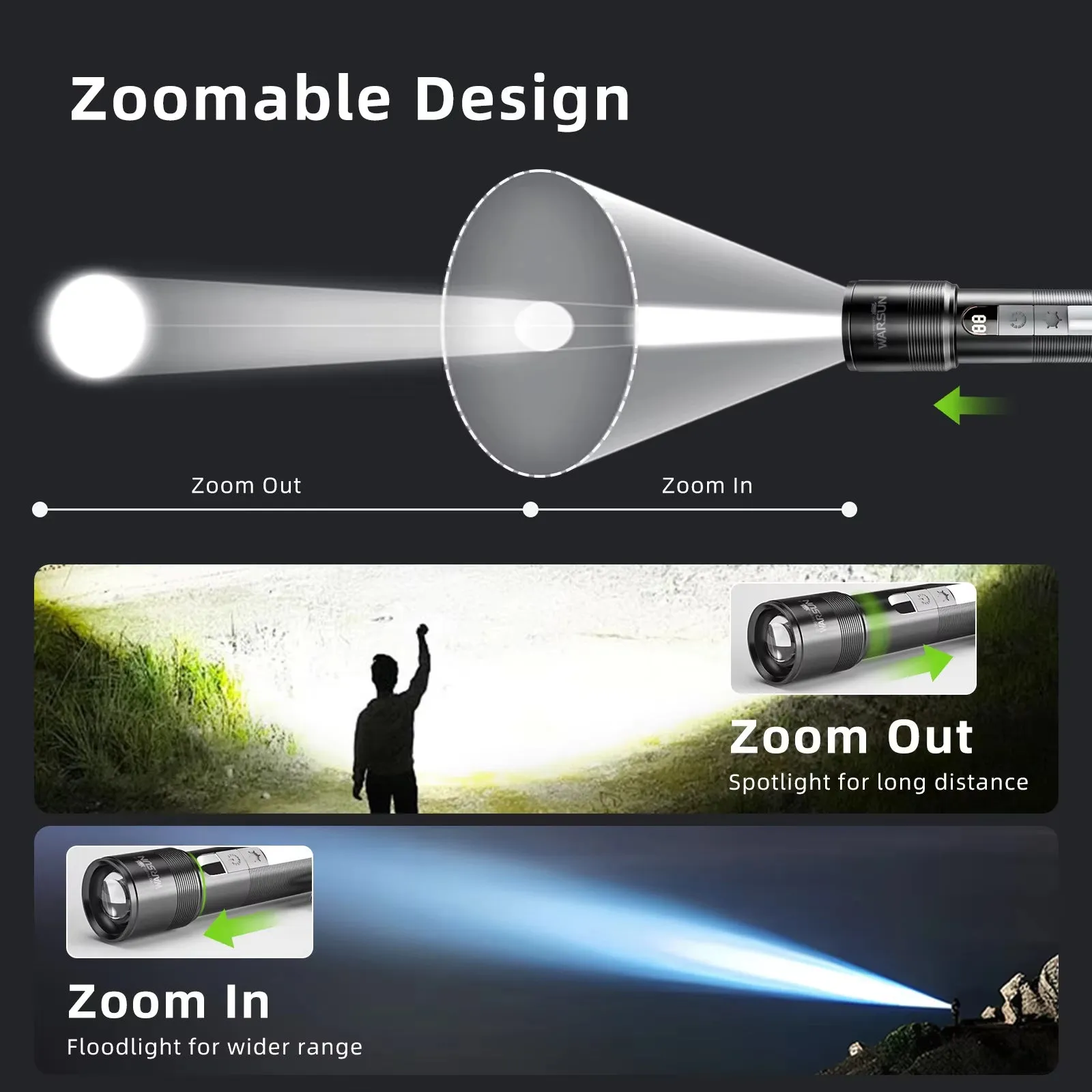 WARSUN T800 LED Tactical Flashlight