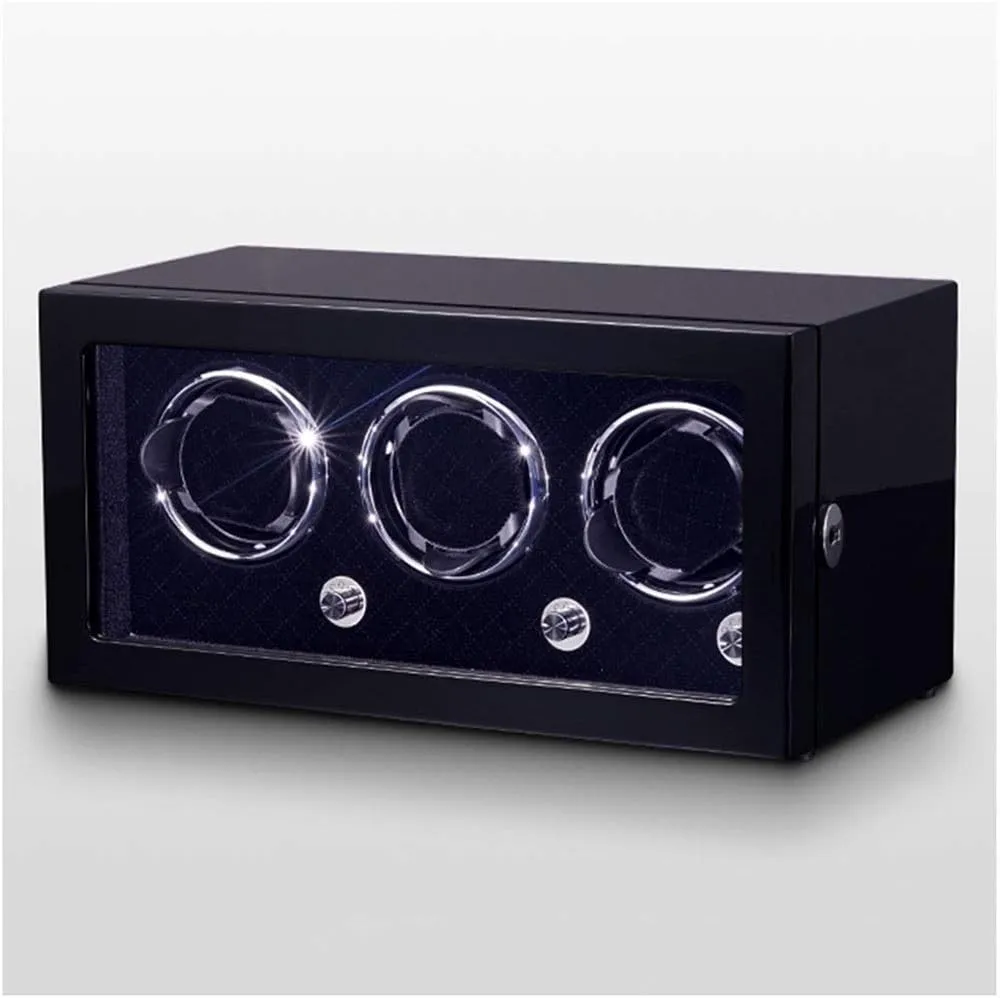 Watch Storage Box Luxury Watch Winder 5 Rotation Modes Silent Motor Transparent Acrylic Door, Battery Powered or AC Adapter Watch Display Storage Box