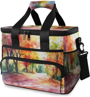 Watercolor Tie Dye Tree Spring Cooler Bag Insulated Cooler Soft Sided Cooler 24 Can Portable Picnic Bag Large Leakproof Lunch Bag Box for Beach Grocery Camping Travel Car Men Women