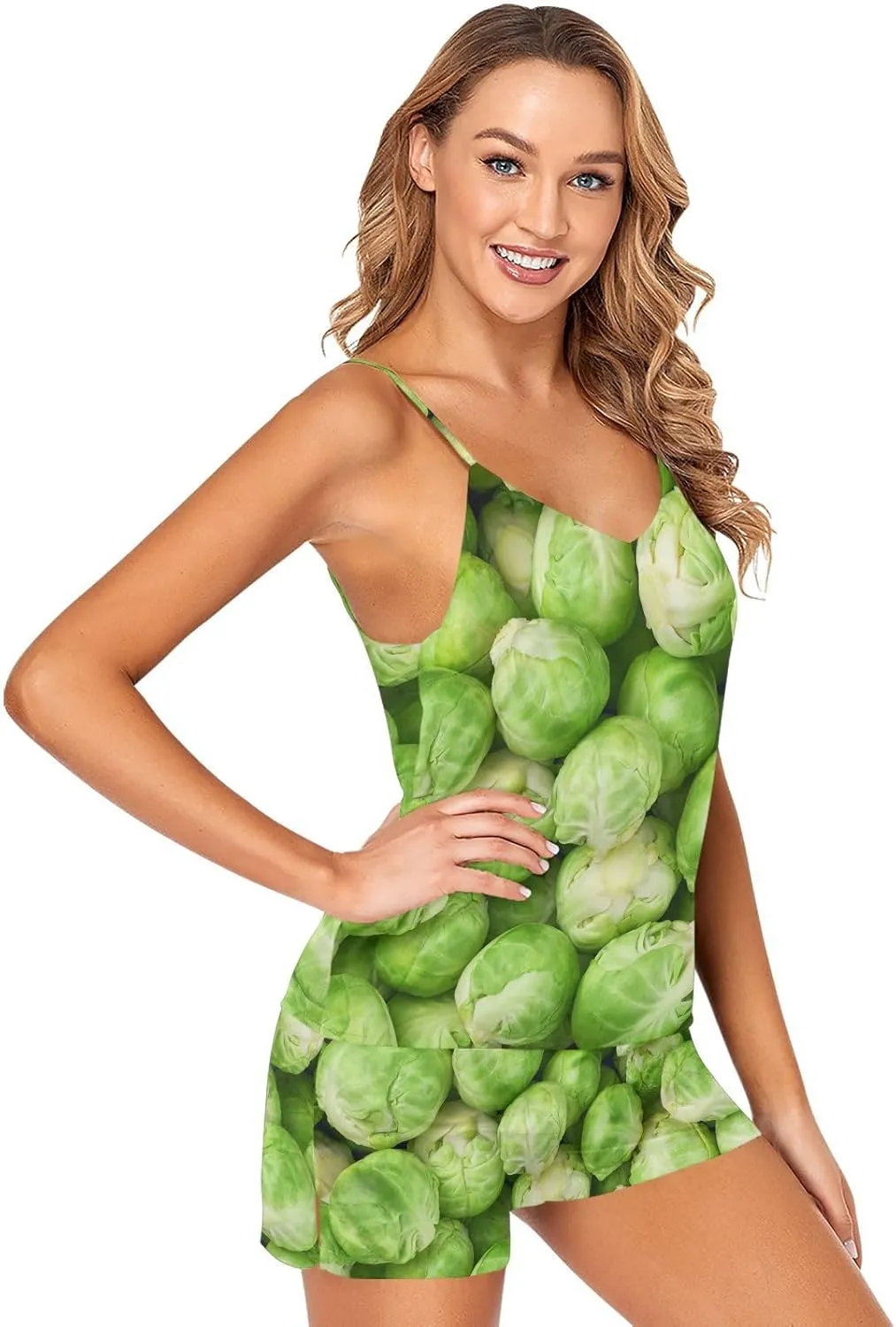 Weeds Leaf Skull Womens Cami Shorts Pajama Sets Soft 2 Piece Pj Lounge Set Sleep Sleepwear
