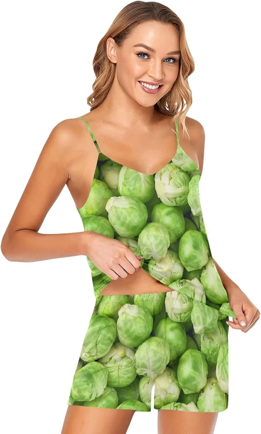 Weeds Leaf Skull Womens Cami Shorts Pajama Sets Soft 2 Piece Pj Lounge Set Sleep Sleepwear