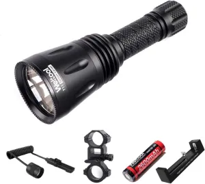 Weltool T11 Long Throw Search Flashlight 743yd Distance Focused Beam 115,700 Candela 743 lumens Light Anti-Shock Waterproof for Outdoor Hunting, Search, Rescue with Yellow Filter