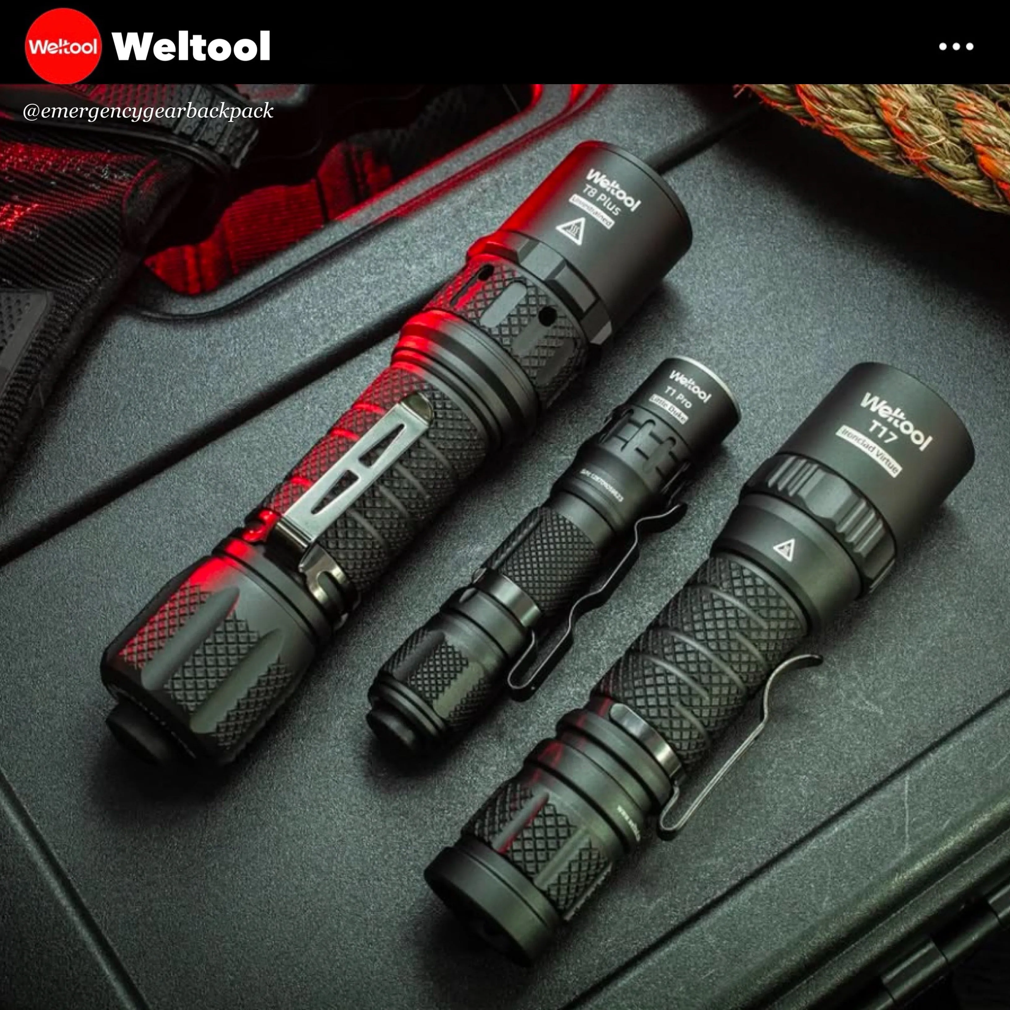 Weltool T8Plus TAC Tactical Flashlight 2180 Lumens 636M
