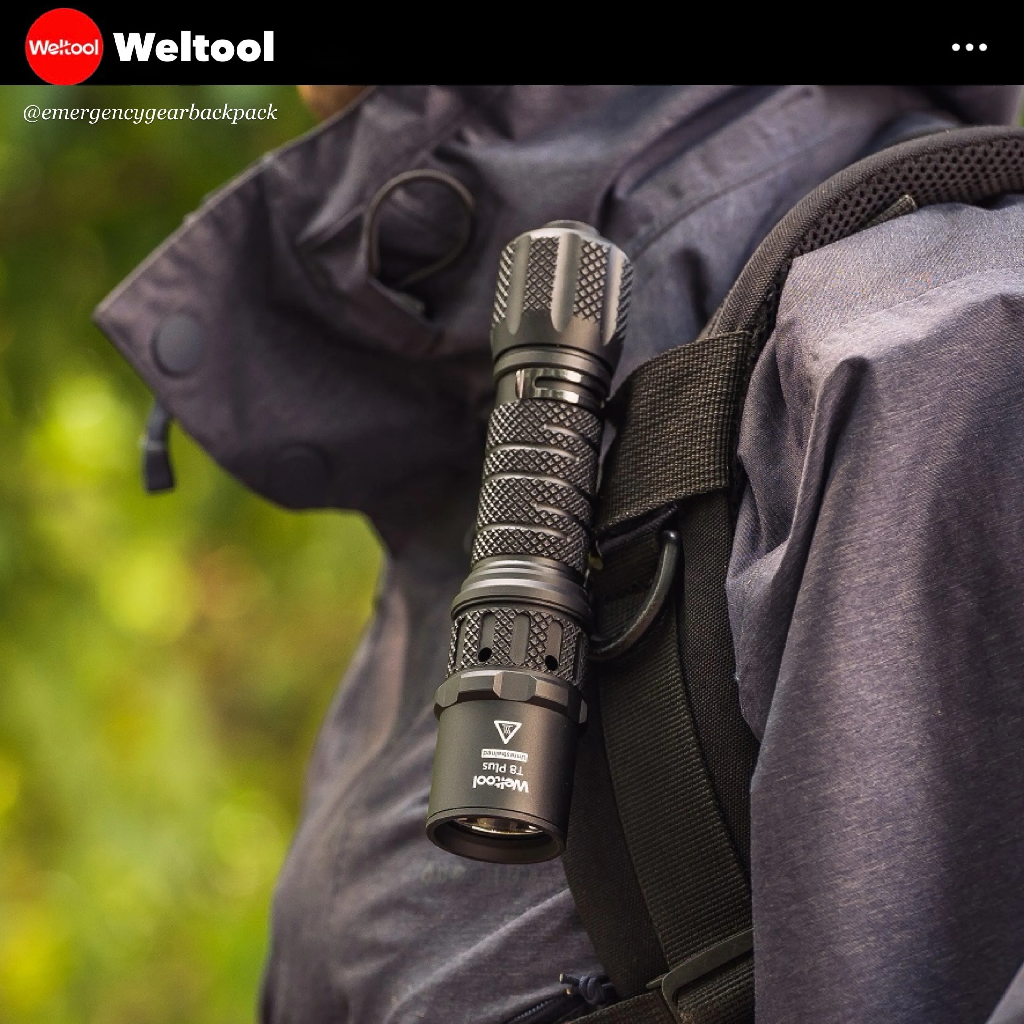 Weltool T8Plus TAC Tactical Flashlight 2180 Lumens 636M