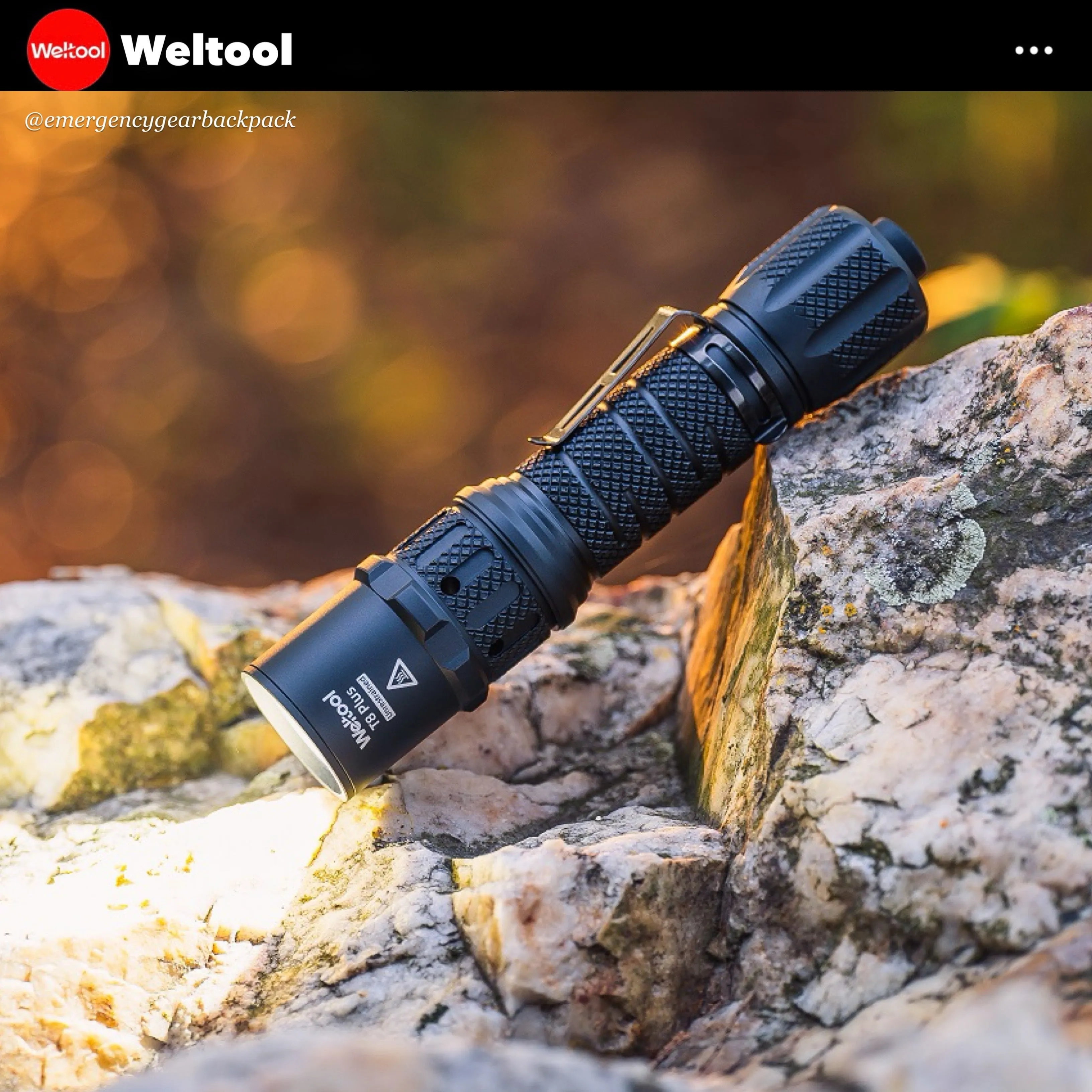Weltool T8Plus TAC Tactical Flashlight 2180 Lumens 636M