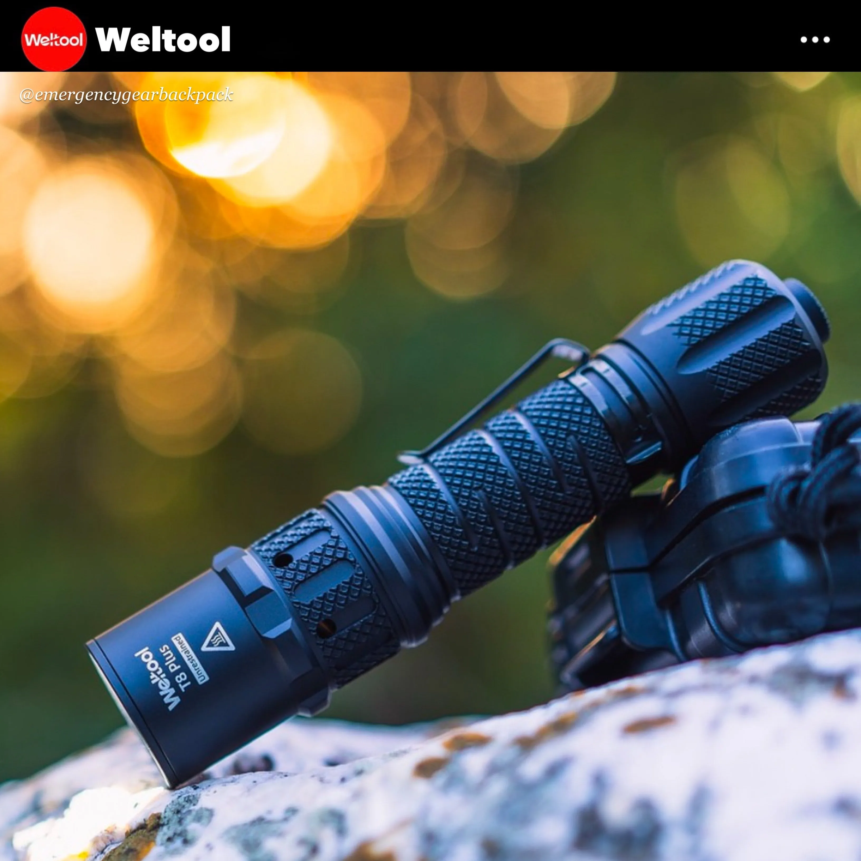 Weltool T8Plus TAC Tactical Flashlight 2180 Lumens 636M