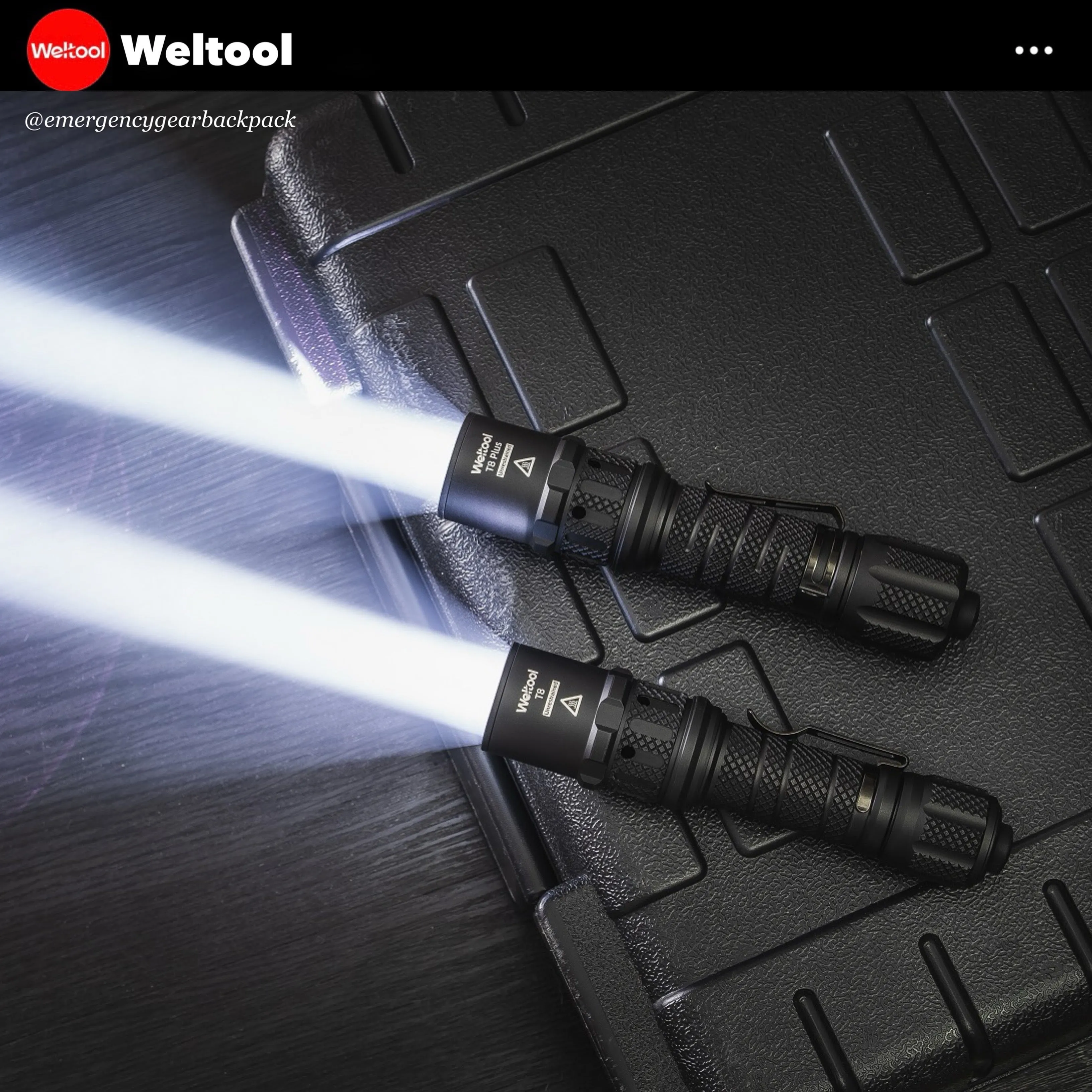 Weltool T8Plus TAC Tactical Flashlight 2180 Lumens 636M