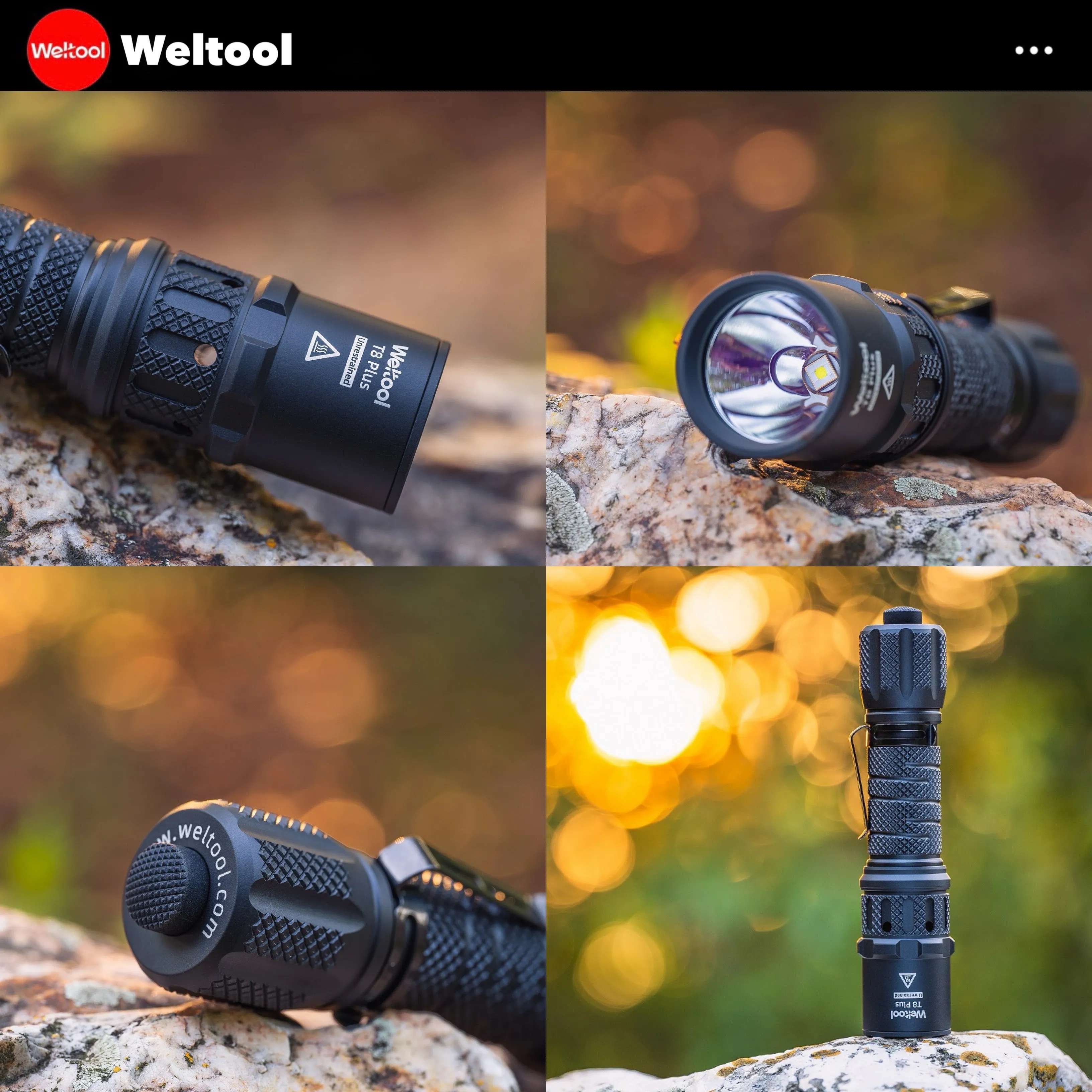 Weltool T8Plus TAC Tactical Flashlight 2180 Lumens 636M