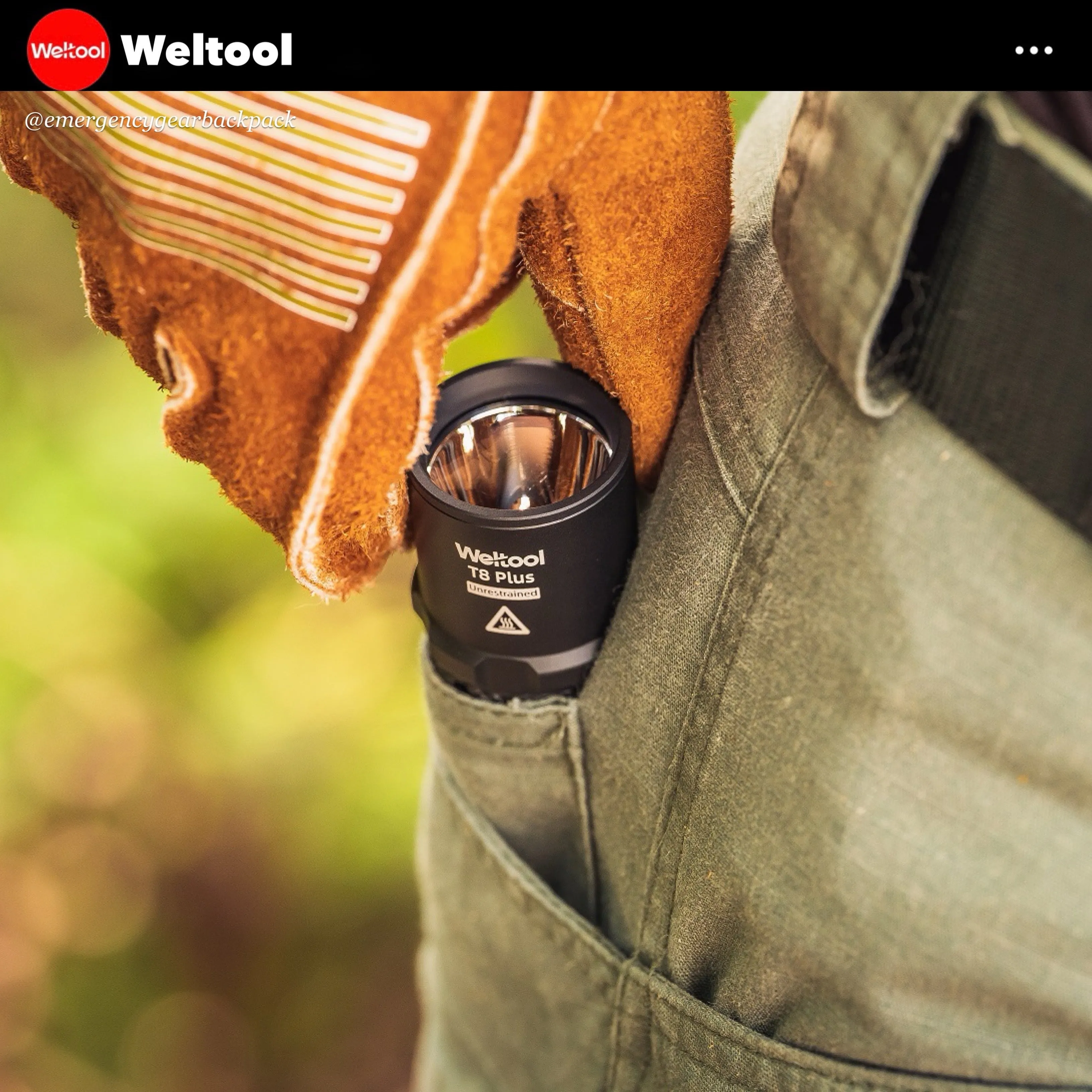 Weltool T8Plus TAC Tactical Flashlight 2180 Lumens 636M