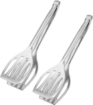 Westmark 2 x Duetto Double Spatula/Barbecue Tongs - 2 in 1 Spatula and Grill Turner, for Gripping and Turning, Length 27.5 cm Each Die-Cast Aluminium - Silver, 211022E3