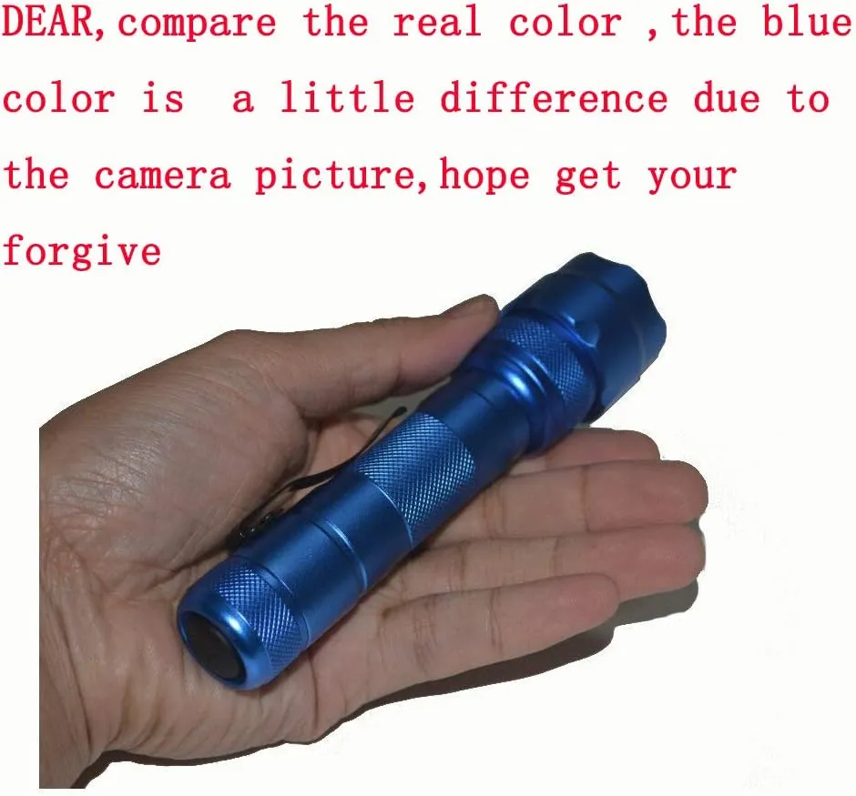 WF-502B Single Mode 10W LED Bulb 1200 Lumen Mini Portable Tactical Handheld Flashlight Torch Lamp with Clip (Blue)