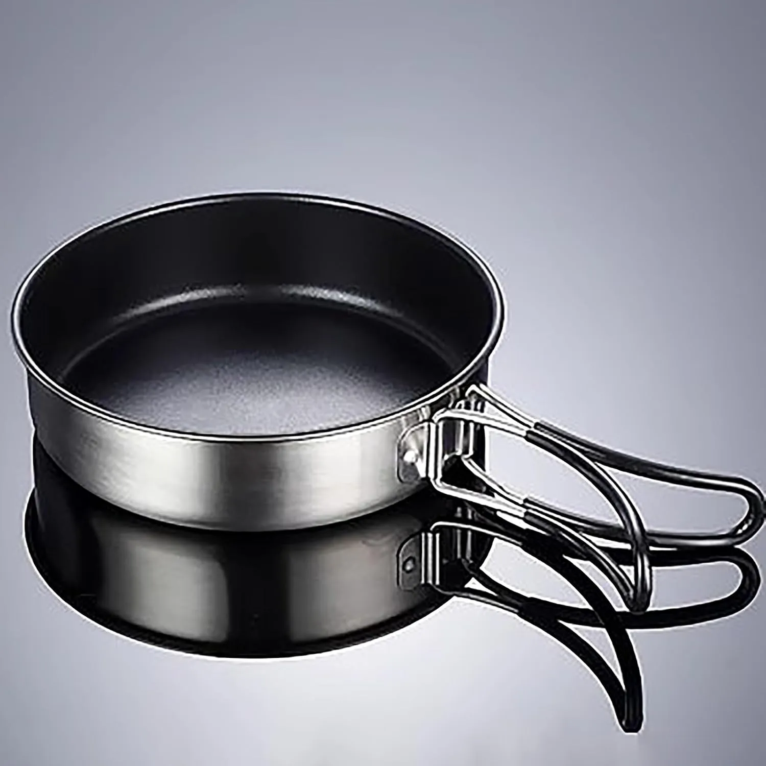 WHYATT Camping Pans, Camping Cook Set, Folding Cookset Camping and Pans Set, for Backpacking, Hiking, Picnic