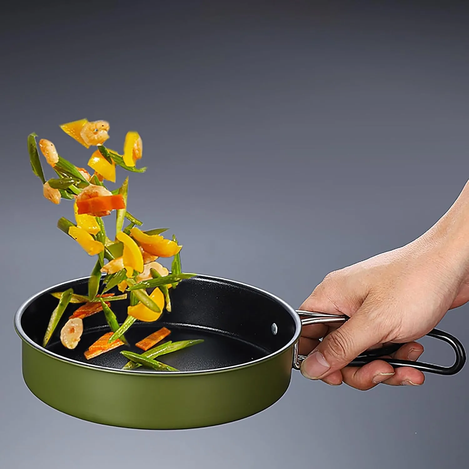 WHYATT Camping Pans, Camping Cook Set, Folding Cookset Camping and Pans Set, for Backpacking, Hiking, Picnic