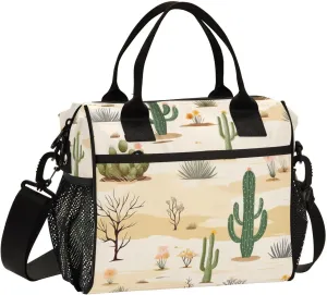 Wilderness Cactus Insulated Lunch Bag Reusable Lunch Box for Men Women Leakproof Cooler Tote Bag with Adjustable Shoulder Strap Lunch Tote for Work Picnic Office Camping Travel