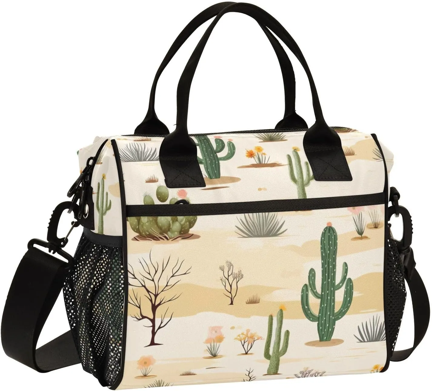 Wilderness Cactus Insulated Lunch Bag Reusable Lunch Box for Men Women Leakproof Cooler Tote Bag with Adjustable Shoulder Strap Lunch Tote for Work Picnic Office Camping Travel