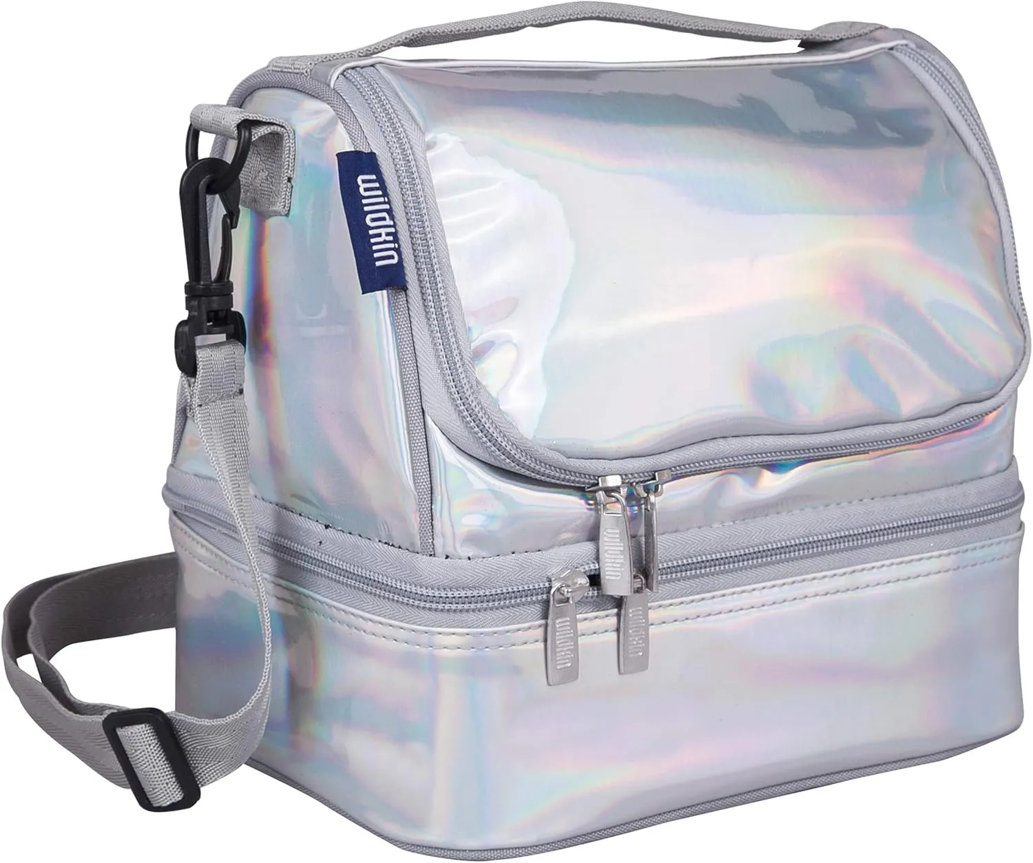 Wildkin Two Compartment Insulated Lunch Bag for Kids – School & Travel Ready - Holographic