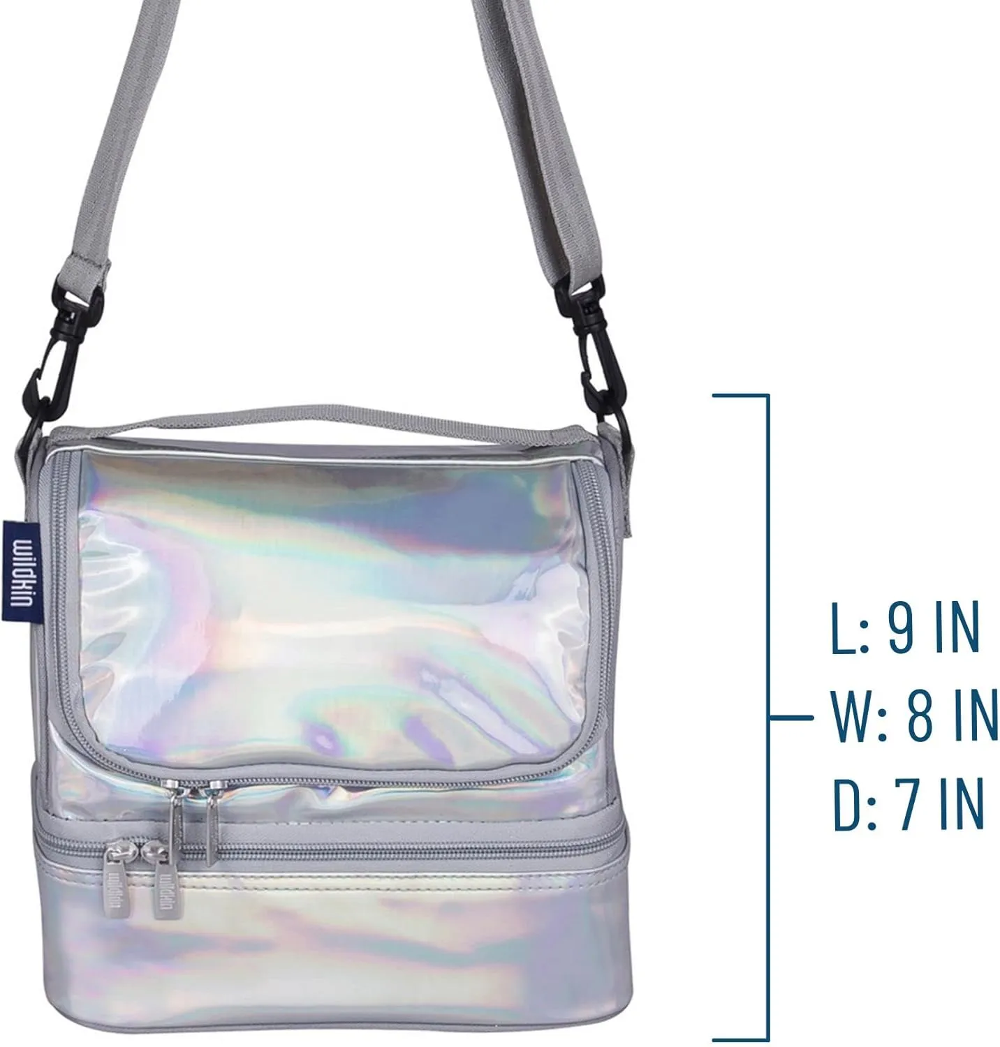 Wildkin Two Compartment Insulated Lunch Bag for Kids – School & Travel Ready - Holographic