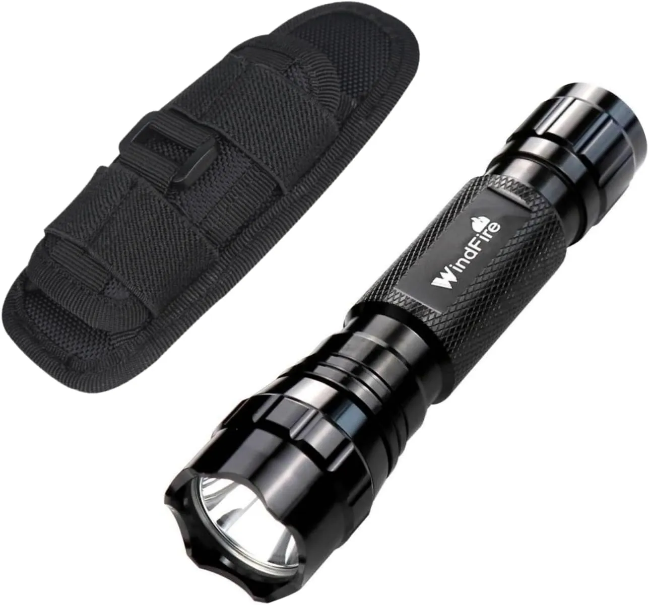 WINDFIRE 501B Tactical Flashlight High Lumen, Single Mode Flashlight LED Flash Light with Flashlight Belt Pouch, Camping, Emergency, Work